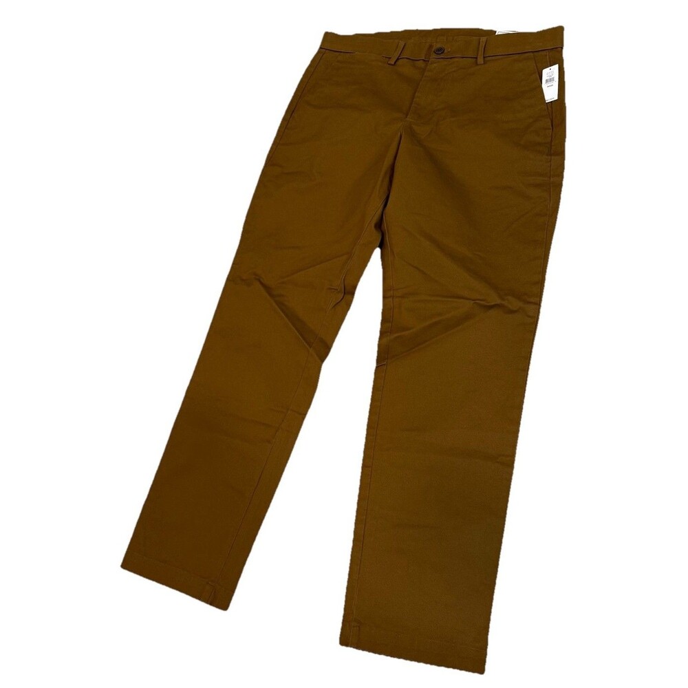 Gap Essential‎ Khaki Pants Slim Fit Straight Leg Palomino Brown NWT Mens 34x32